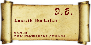 Dancsik Bertalan névjegykártya